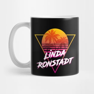 Linda Ronstadt - Proud Name Retro 80s Sunset Aesthetic Design Mug